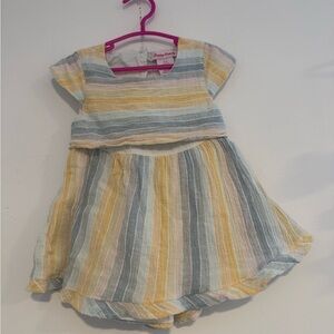 Striped Pastel Cotton Girls Dress 3T | Tommy Bahama Toddler Dress Easter Spring